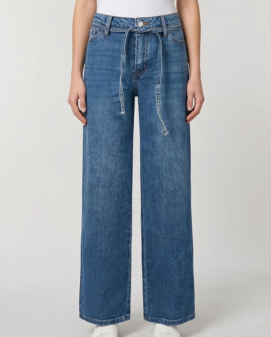 Wide-Leg Denim Jeans frontal — Fischer Fashion Cham